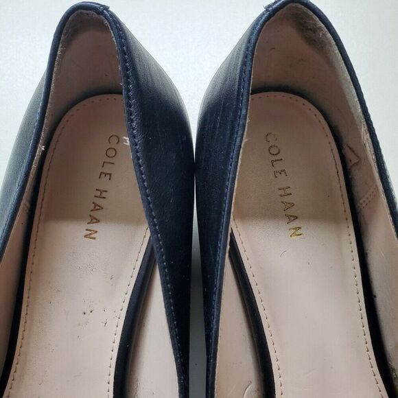 Cole Haan Black Womens Flats Loafers Woven Leather 8.5 EU 39 Pointed Toe - Picture 7 of 7